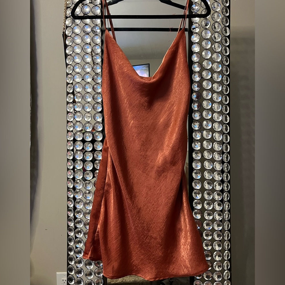 Elegant Rust Slip Dress